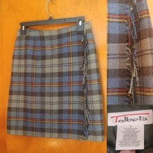 Talbotas Wool Blend Plaid Skirt